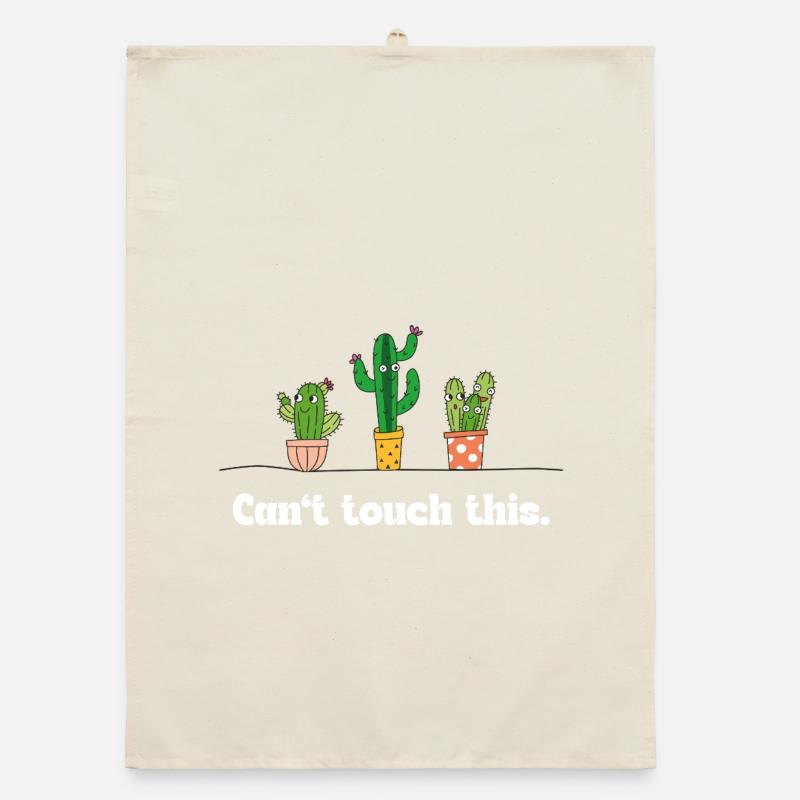 Can't touch this – Funny Cactus Saying Organic dish towel