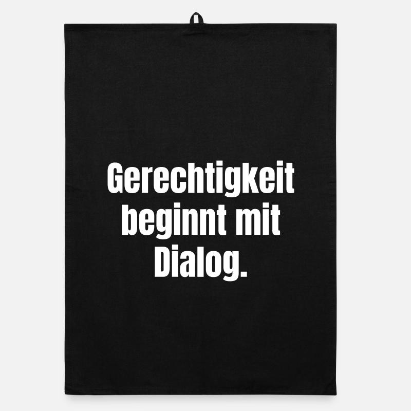 Gerechtigkeit beginnt mit Dialog Organic Geschirrtuch
