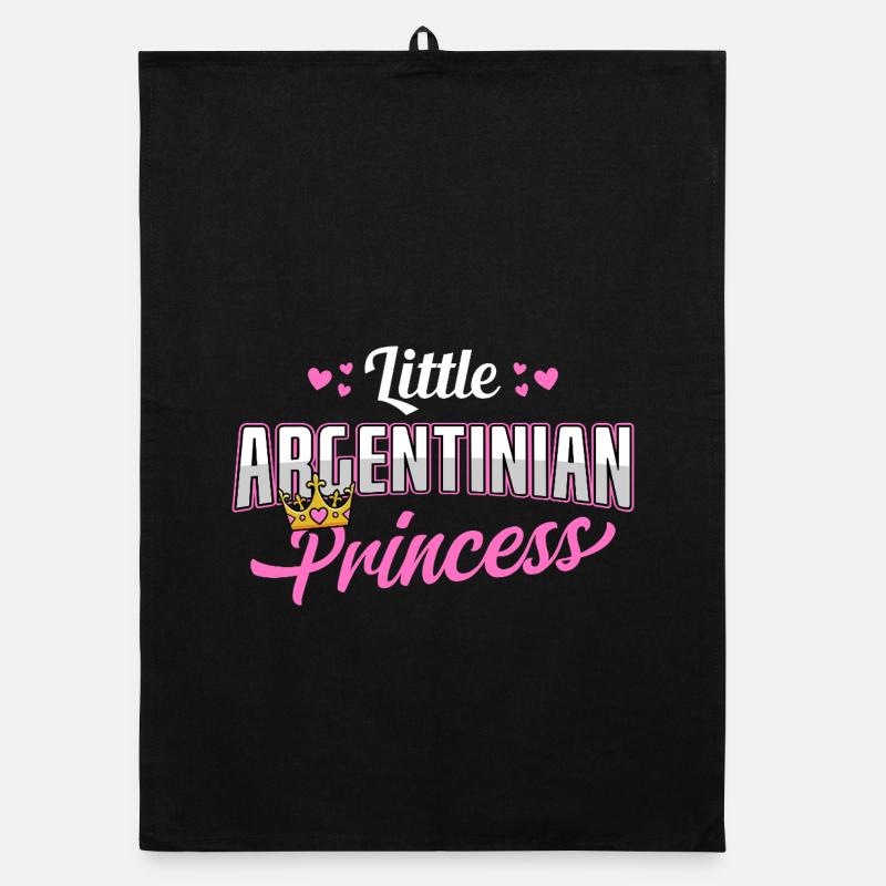 Argentinian Princess Pink Hearts Crown Design Organic Geschirrtuch