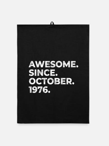 Awesome since Oktober 1976 Geburtstag Geschenk - Organic Geschirrtuch - Schwarz - Vorne