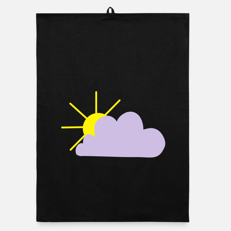 Sonne sieht hinter der Wolke hervor Organic Geschirrtuch