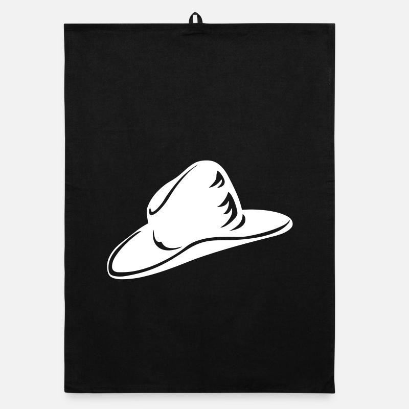 A white hat Organic dish towel