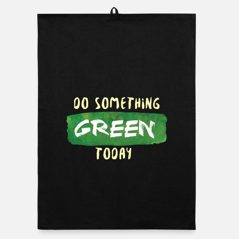 Do Something Green Today white - Torchon bio - noir