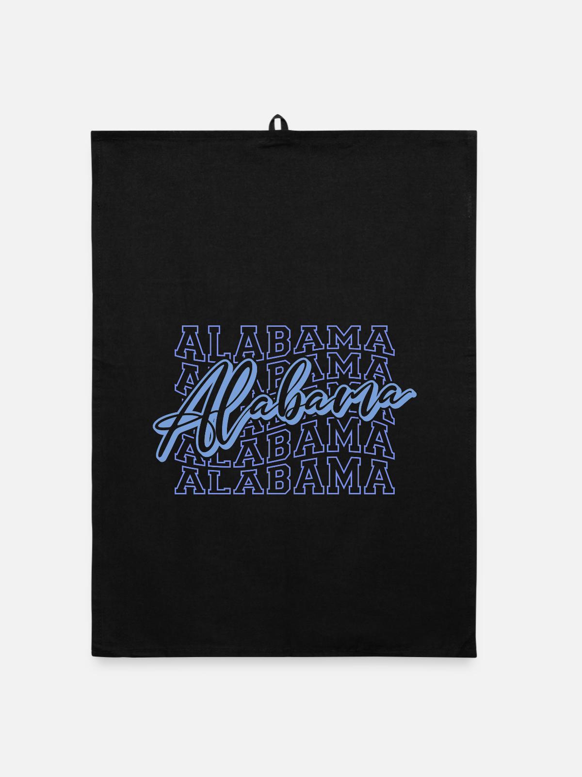 Alabama Script Schriftzug - Organic Geschirrtuch - Schwarz - Vorne