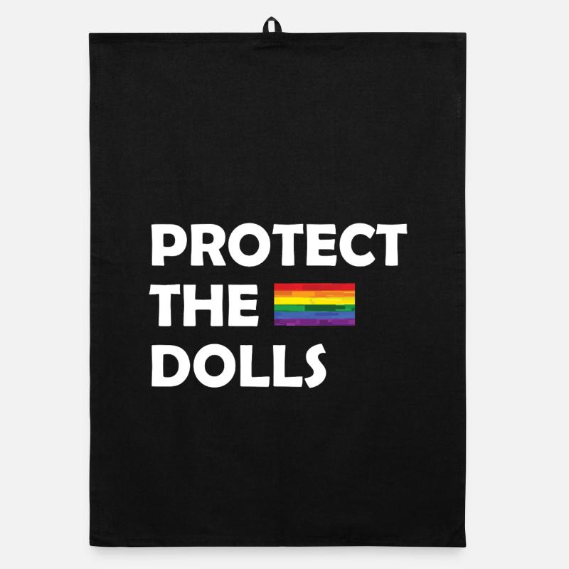PROTECT THE DOLLS flag small Organic Geschirrtuch