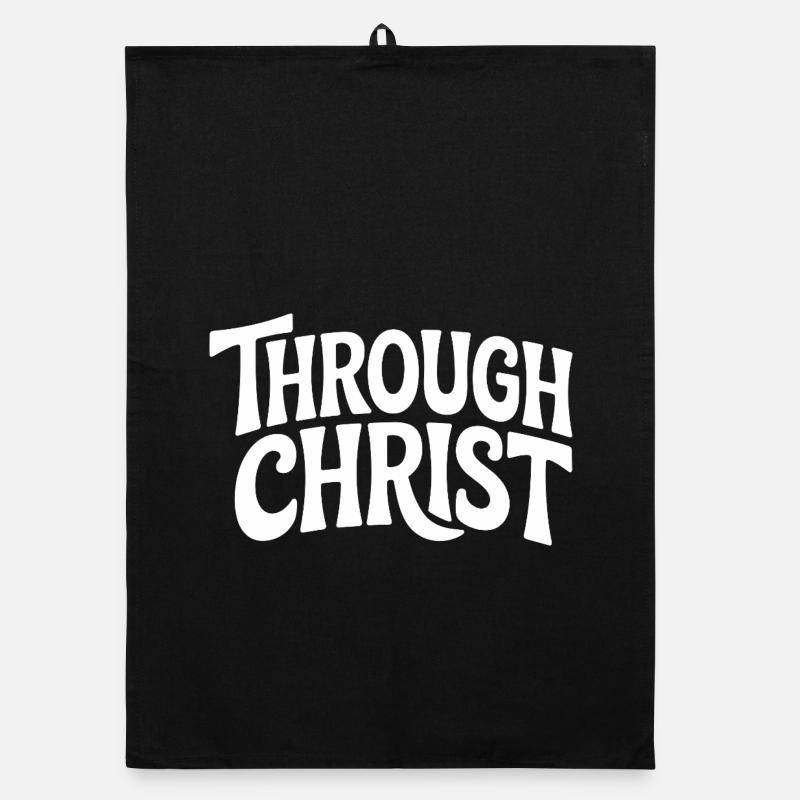 Trough Christ Jesus Christen Glaube Organic Geschirrtuch