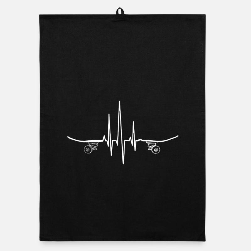Pulse Skateboard Heartbeat Graphic Organic dish towel