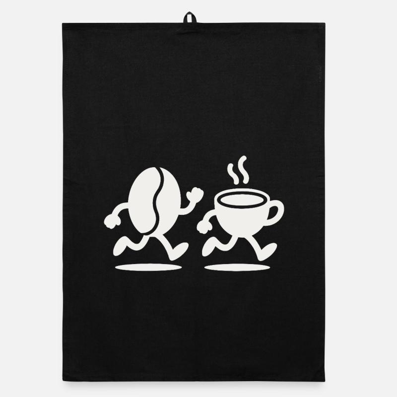 Caffeine Sprint : course aux haricots et aux tasses Torchon bio
