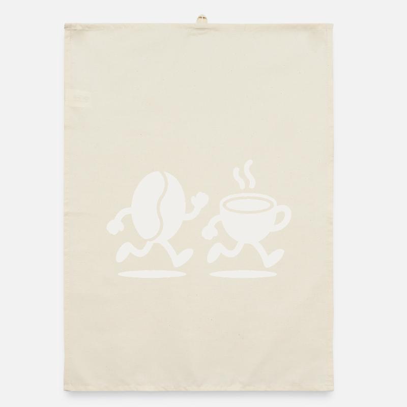 Caffeine Sprint: Bean & Cup Run Organic dish towel