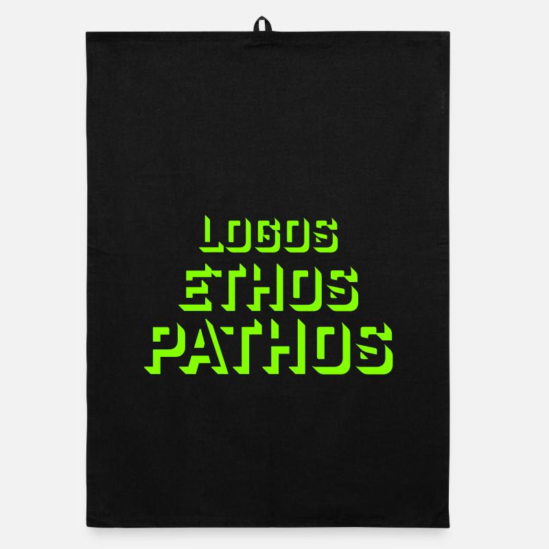 Logos Ethos Pathos Rhetoric Philosophy Student Organic dish towel