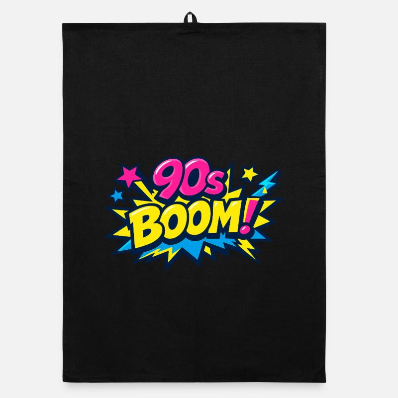 90er Boom Comic Explosion Organic Geschirrtuch