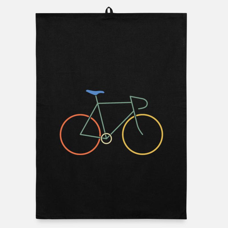 Rennrad bunt - Organic Geschirrtuch - Schwarz