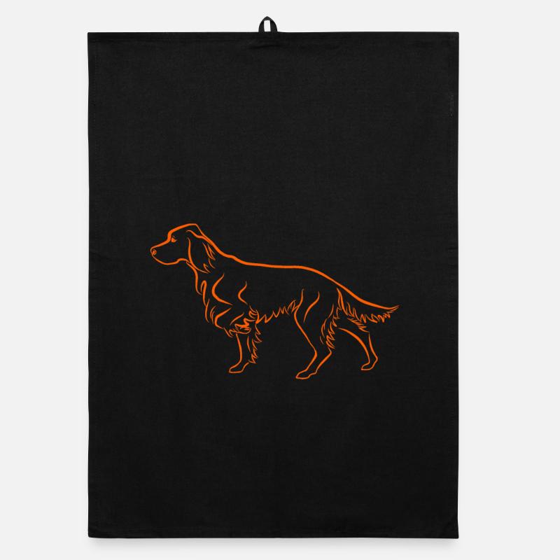 Setter vorstehend in orange Organic Geschirrtuch