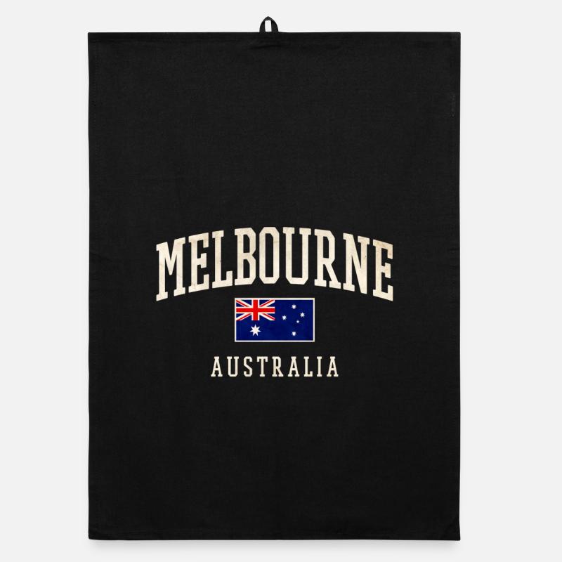 Melbourne Australien Design mit Flagge Organic Geschirrtuch
