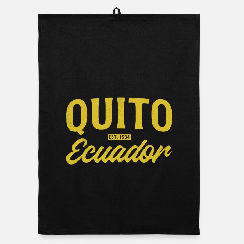 Quito Ecuador Est 1533 Vintage Script Organic Geschirrtuch