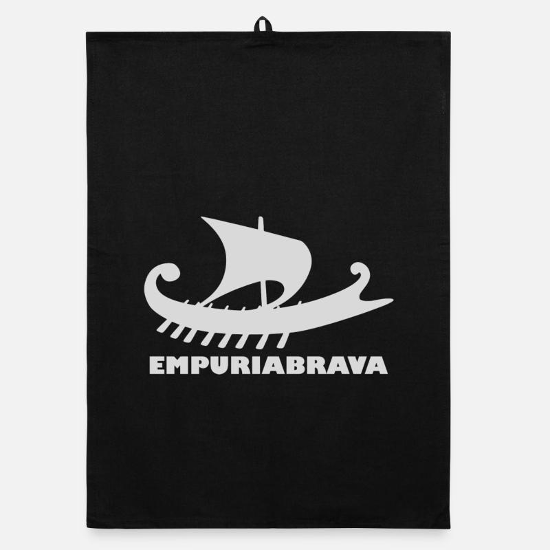 Ship Empuriabrava/ Font light grey Organic dish towel