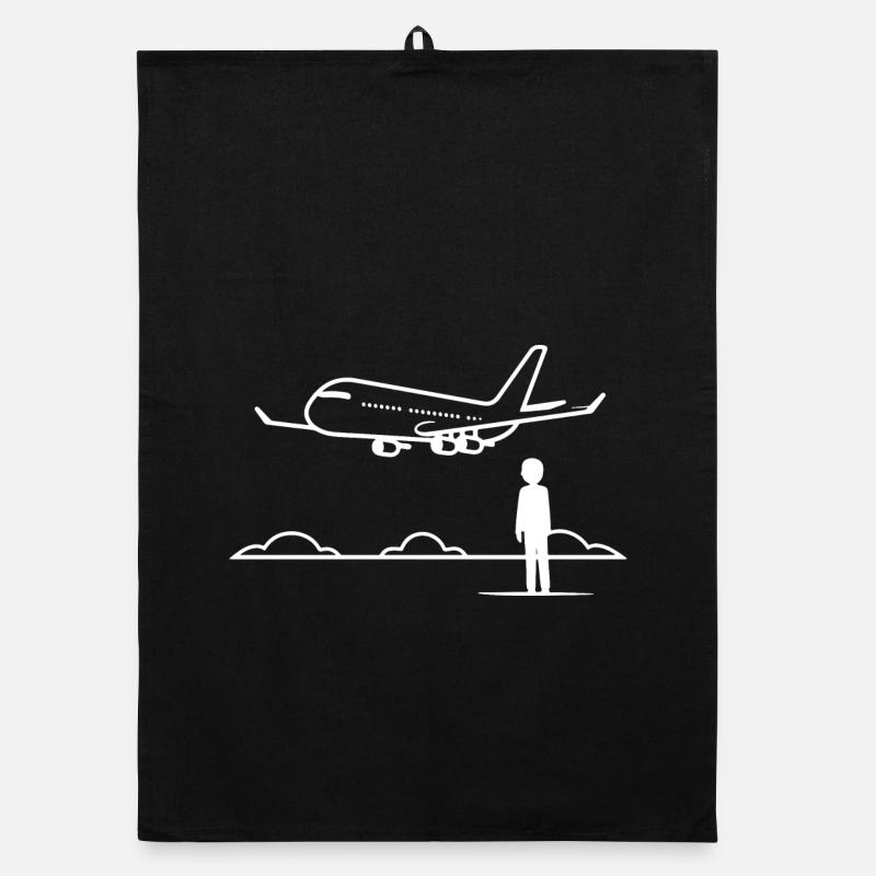 Observateur d’avions - Torchon bio - noir