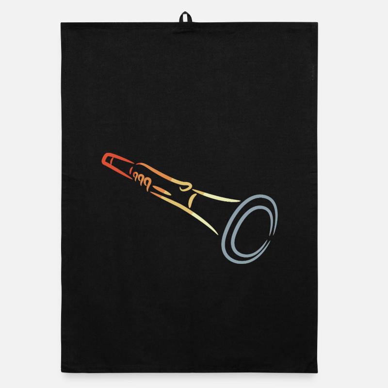 Clarinet Drawing Organic dish towel