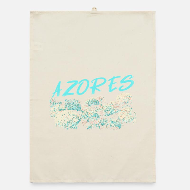 Azores Hydrangea, Blue Hydrangeas Organic dish towel