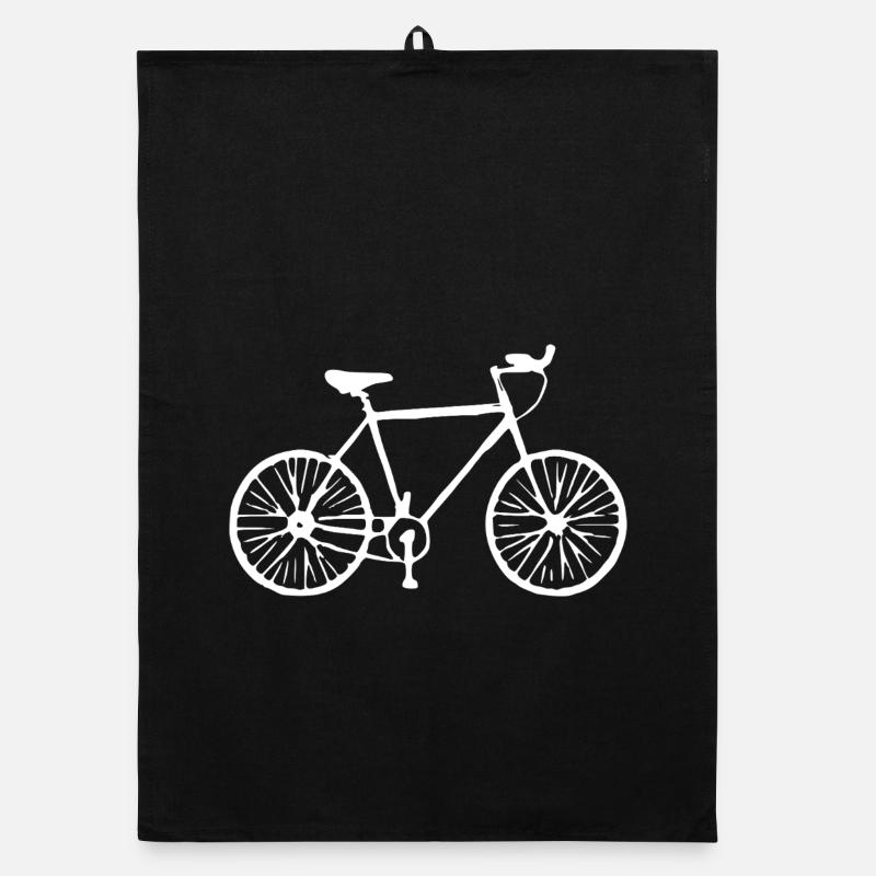 Fahhrad weiß Geschenk Radfahrer Organic Geschirrtuch