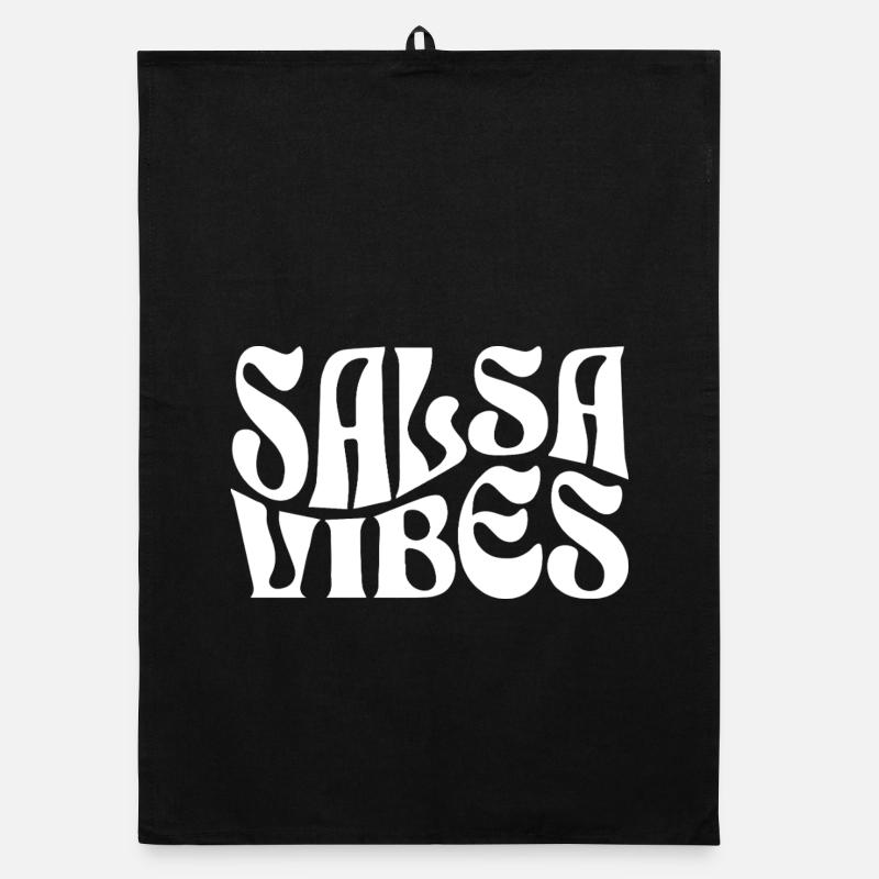 Salsa Vibes Retro Typografie Organic Geschirrtuch