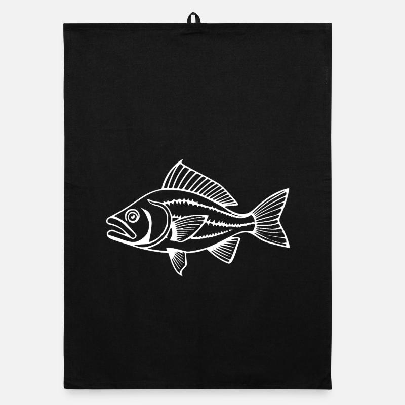 Fisch Angler T-shirt Geschenk Angler Organic Geschirrtuch