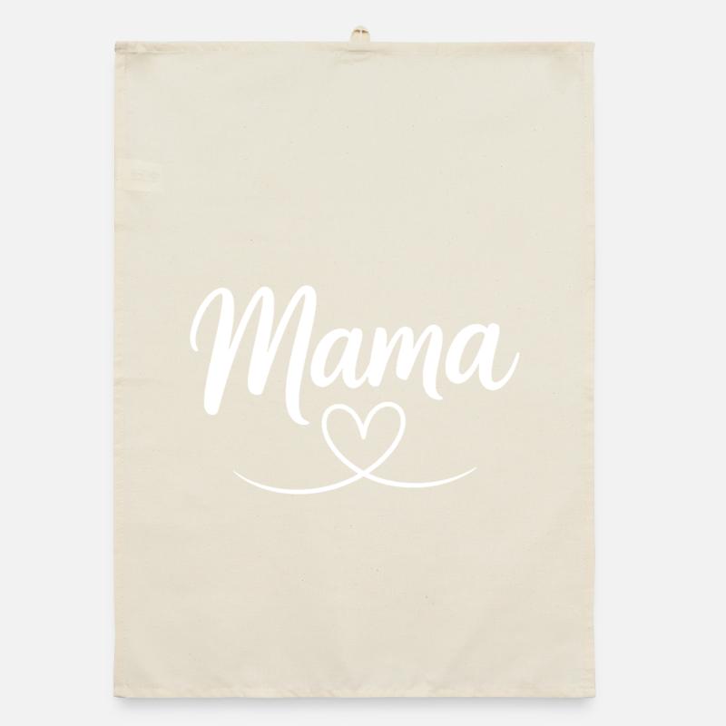 Mama Heart Script Organic dish towel