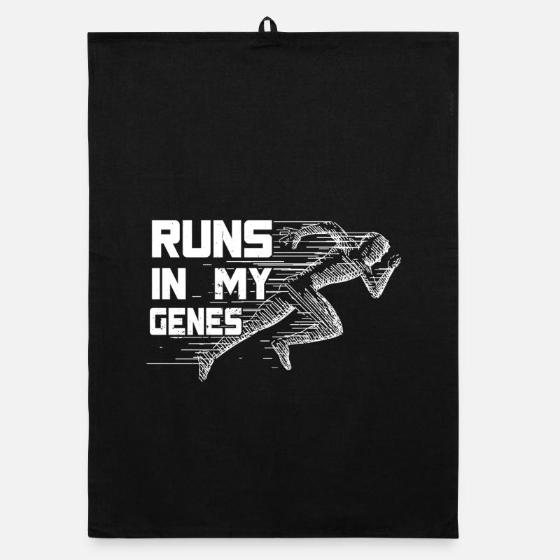 Marathon Runner Runs In My Genes Running Gift Organic Geschirrtuch