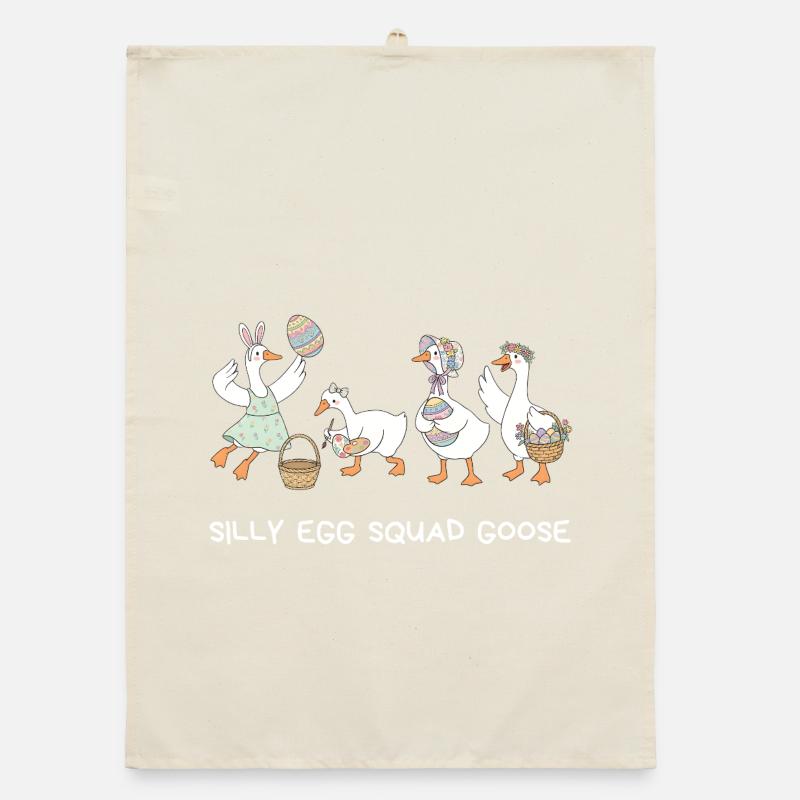Silly Egg Squad Goose Easter Organic dish towel