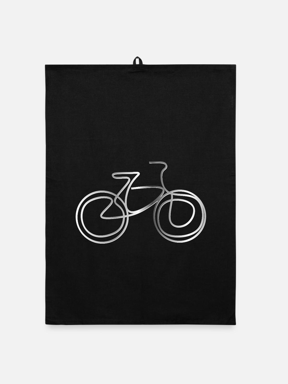 Fahrrad - Organic Geschirrtuch - Schwarz - Vorne