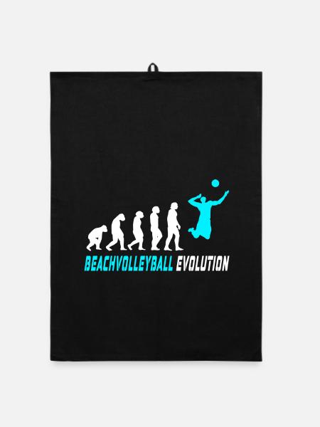 Beachvolleyball Evolution Design / Geschenkidee - Organic Geschirrtuch - Schwarz - Vorne