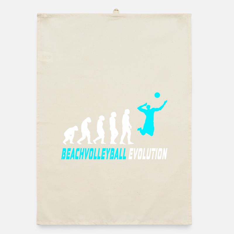 Conception d'évolution de volleyball de plage / idée cadeau Torchon bio