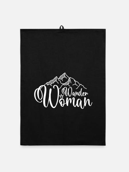 Wander Woman Wanderwoman - Organic Geschirrtuch - Schwarz - Vorne