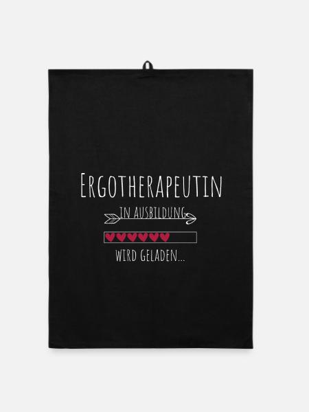 Ergotherapeutin in Ausbildung Geschenk - Organic Geschirrtuch - Schwarz - Vorne