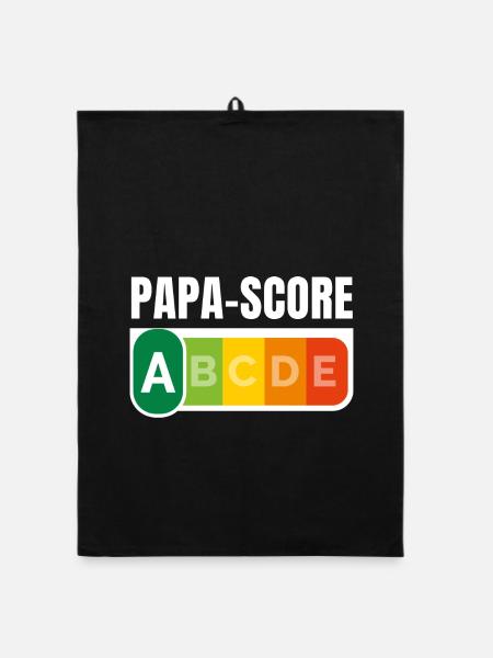 PAPA-SCORE / Humour Papa - Torchon bio - noir
