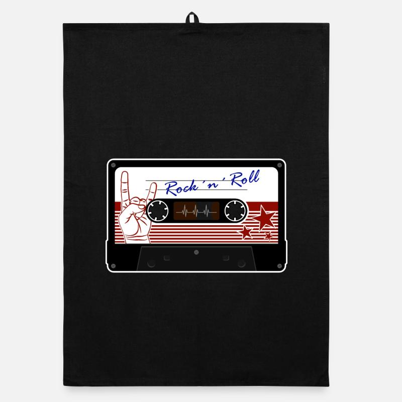 Retro Rock 'n' Roll Kassette Organic Geschirrtuch