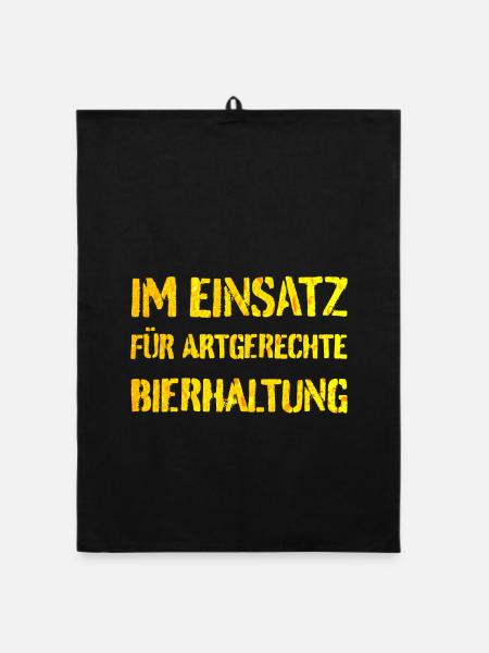 Im Einsatz für artgerechte Bierhaltung - Organic Geschirrtuch - Schwarz - Vorne