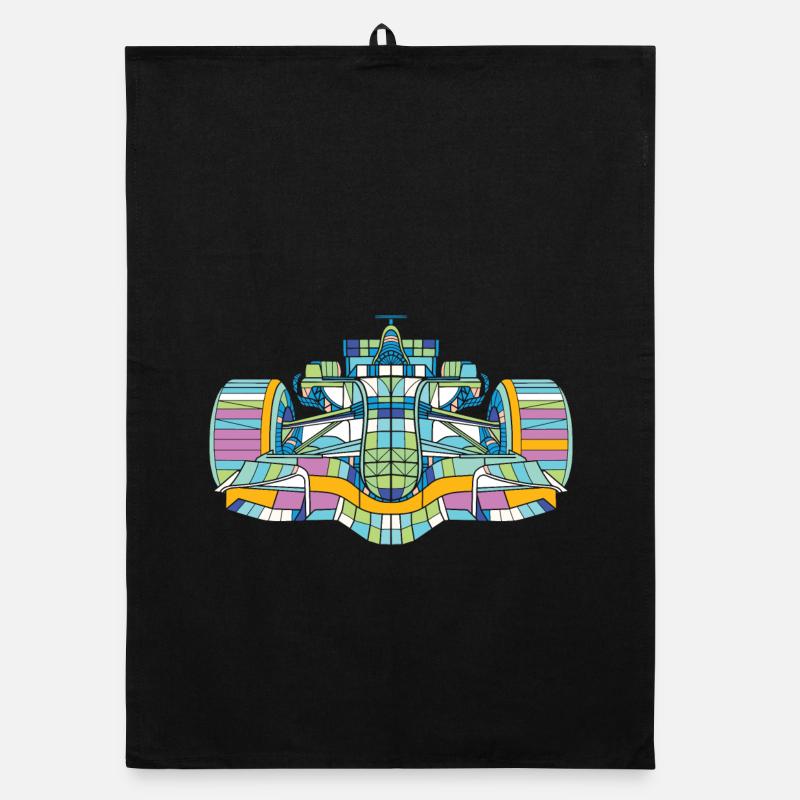 Voiture de course colorée Torchon bio