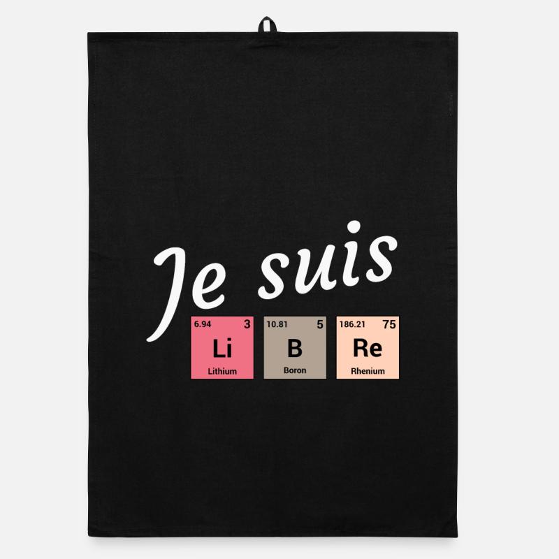 Je suis libre en éléments périodiques Torchon bio