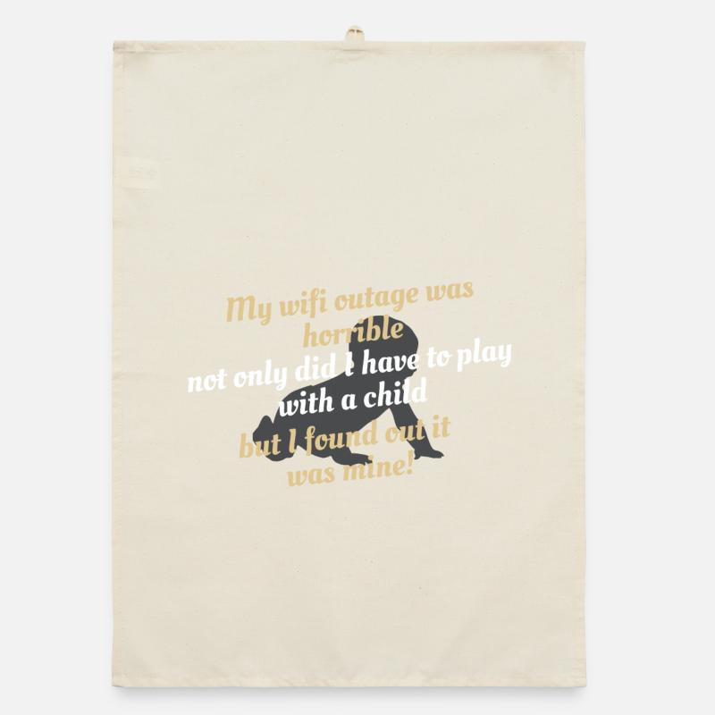 WiFi Outage Parenting Punchline Organic dish towel