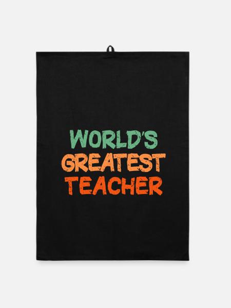 Colourful Handwritten Teacher Tribute - Organic dish towel - black - Front