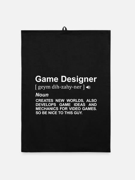 Game Designer Meaning - Organic dish towel - black - Front