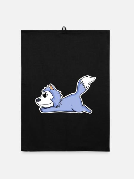 lying wolf - Organic dish towel - black - Front
