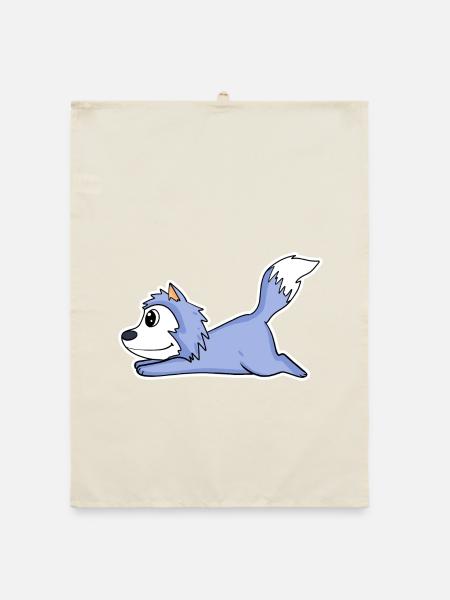 lying wolf - Organic dish towel - nature - Front