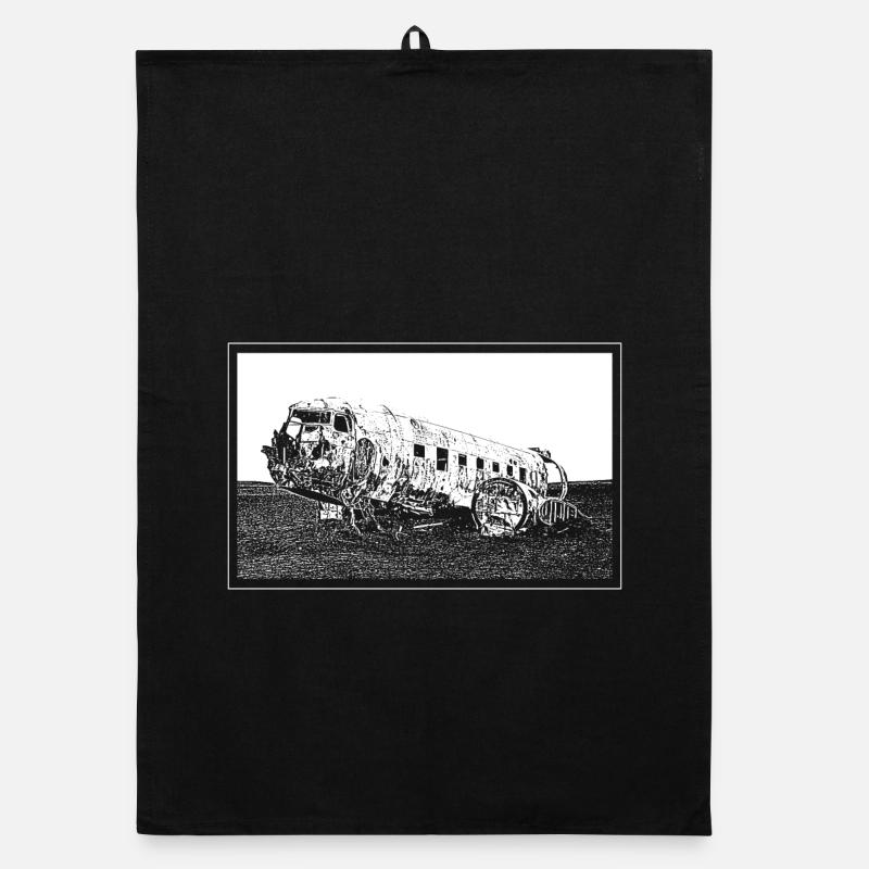 The plane wreck Organic dish towel