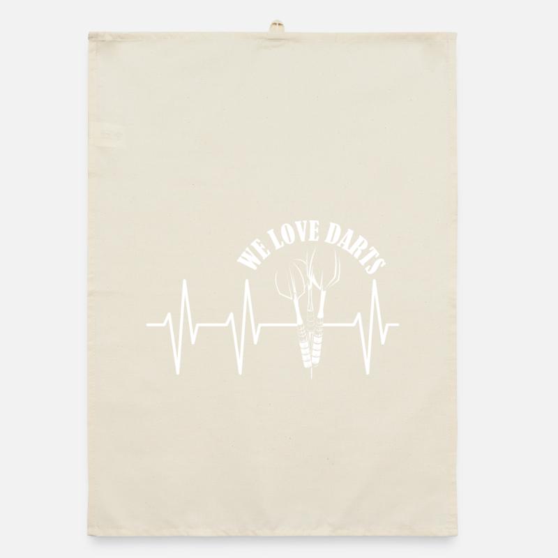 Nous aimons les fléchettes symbole fléchettes icône battement de cœur Torchon bio