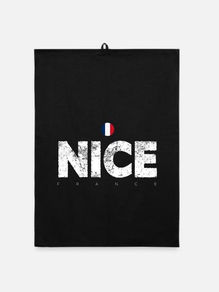 Nizza Frankreich Verzweifelte Briefe - Organic Geschirrtuch - Schwarz - Vorne