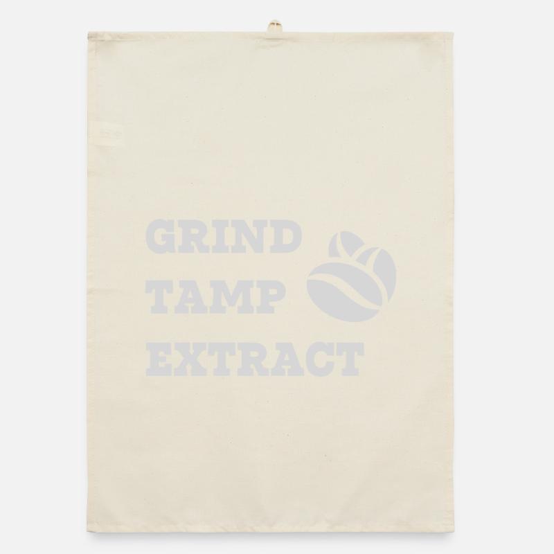 Grind Tamp Extract Coffee Organic dish towel