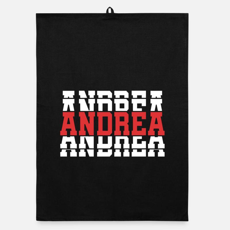 T-Shirt Andrea T-Shirt Geschenkidee gestapelter Text Organic Geschirrtuch