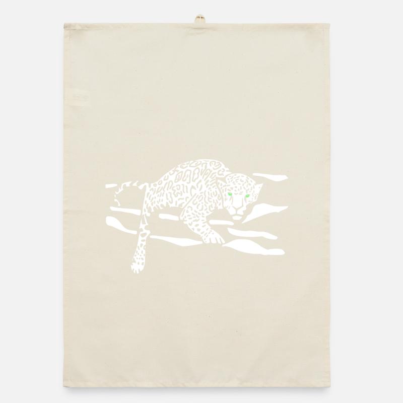 Leopard Jump Silhouette Organic dish towel